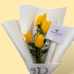 5 tulipanes amarillos platinum